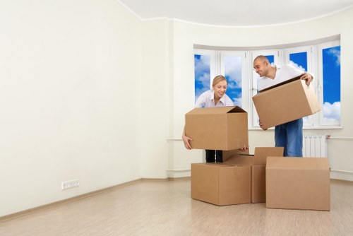 Office removals planning in Northharrow with boxes and workstations