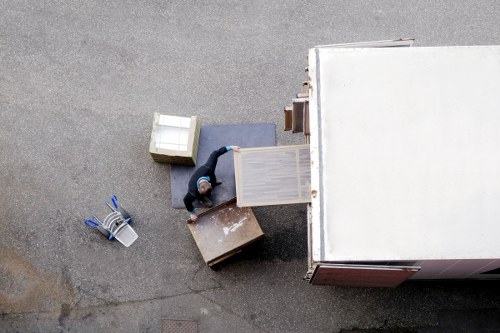 Packed boxes and furniture prepared for a small local move