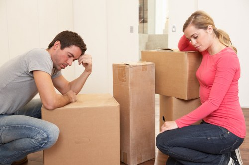Organised moving boxes ready for house removals in Northharrow
