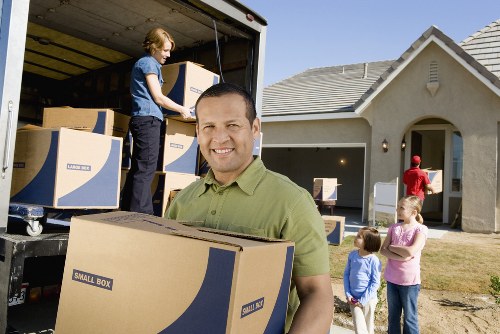 Careful loading of boxes and furniture for a small removal job